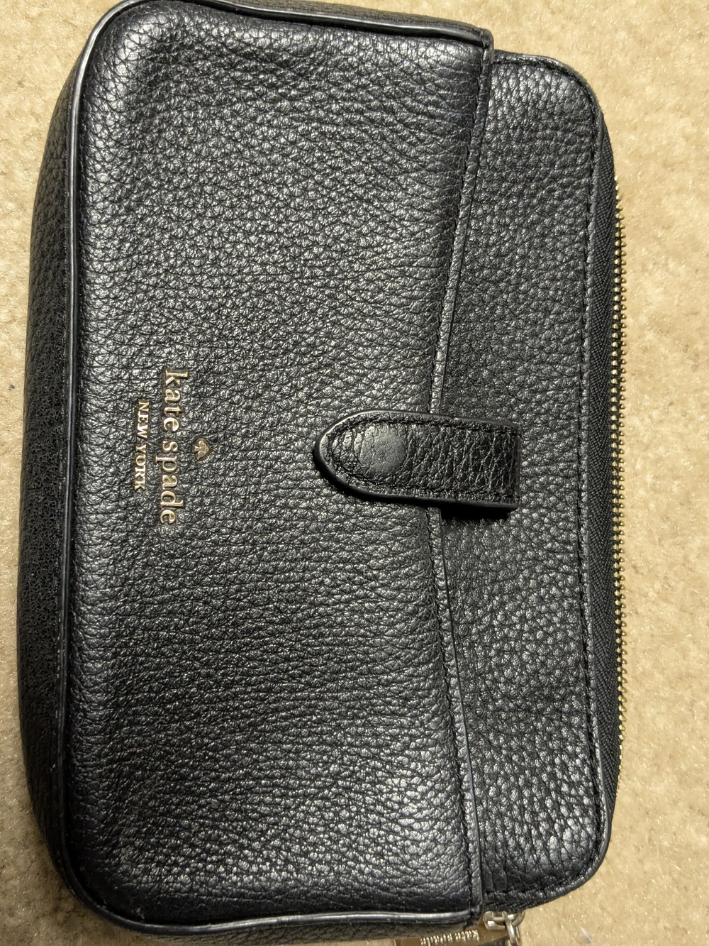 kate spade Black Pebbled Leather Wallet